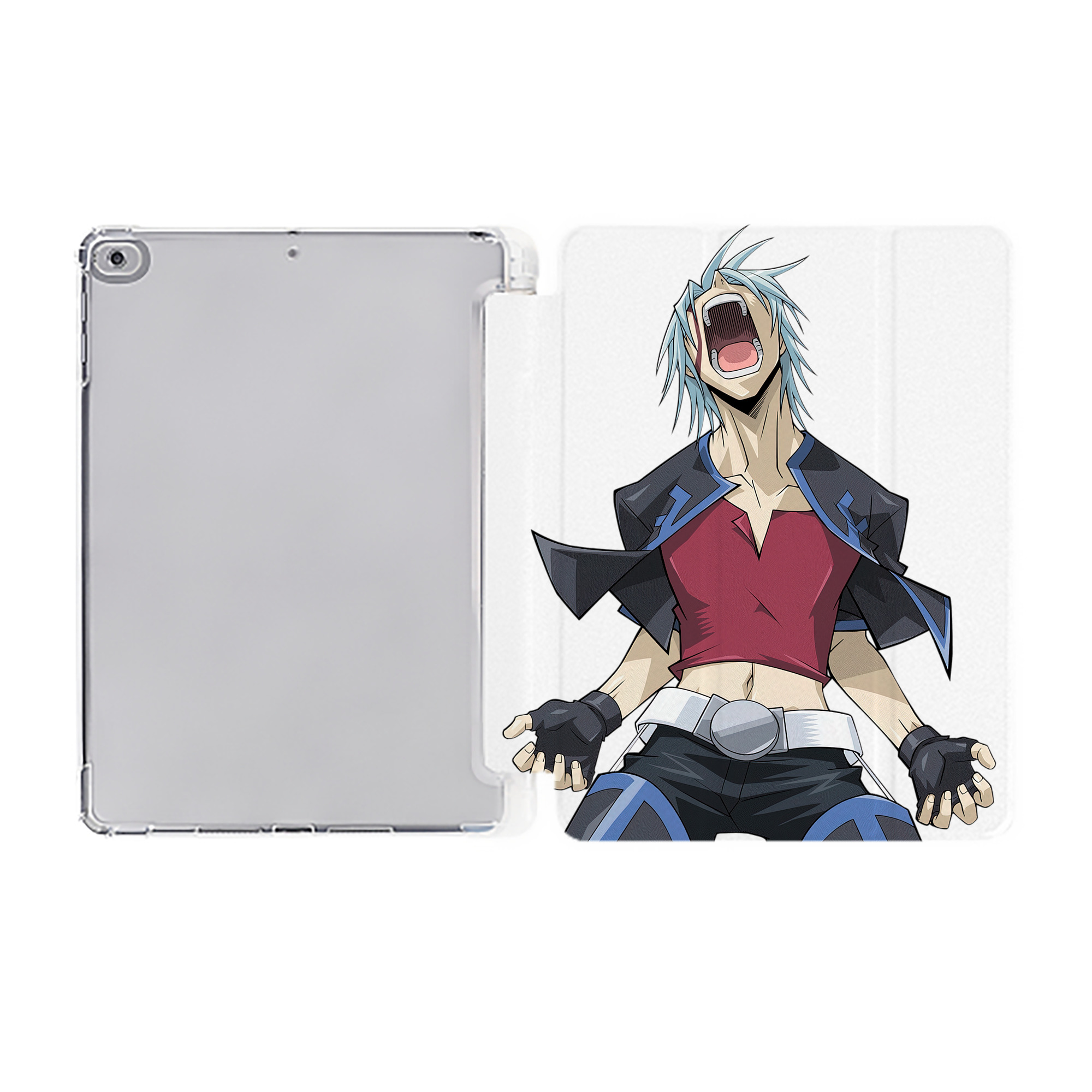 （画像用） 遊☆戯☆王 Yu-Gi-Oh! IPad ケース ペン収納付き 三つ折りスタンド PUレザー×シリコン 対応機種9.5/10.5/10.9インチ